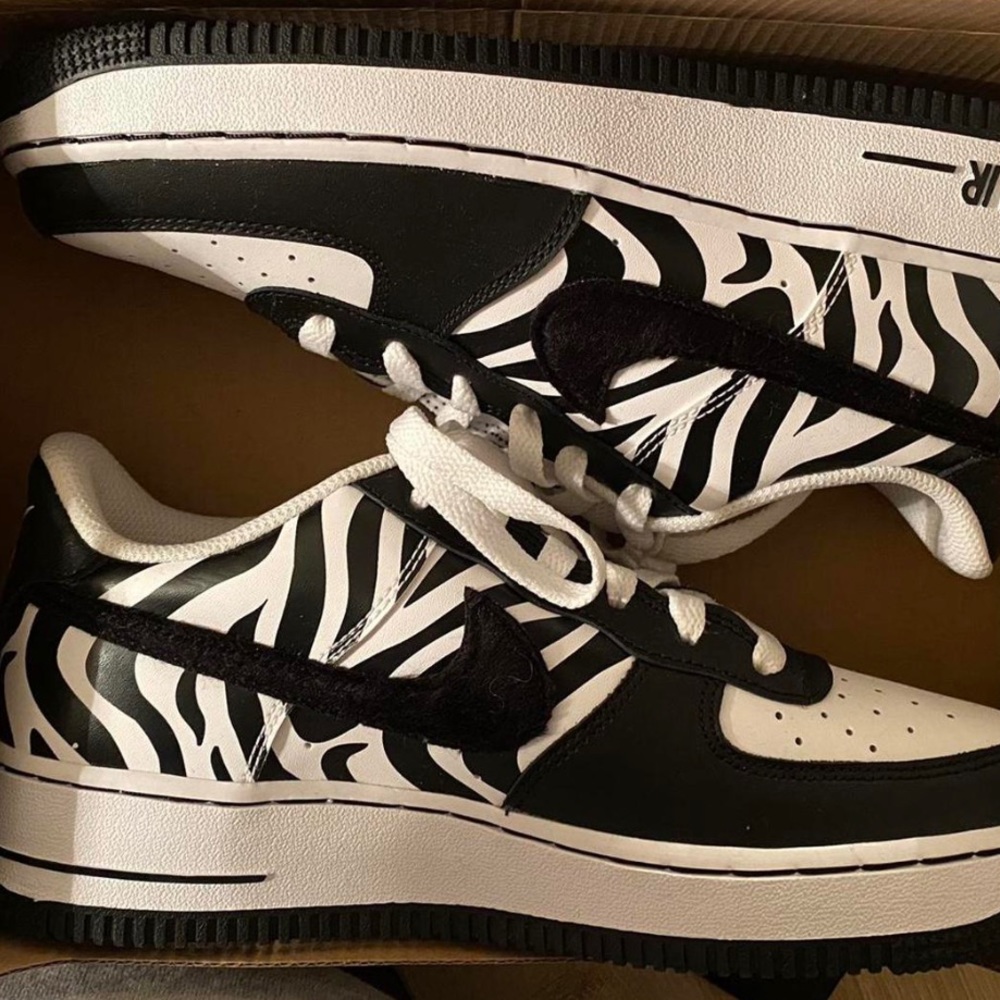 Nike Air Force Ones Zebra Print